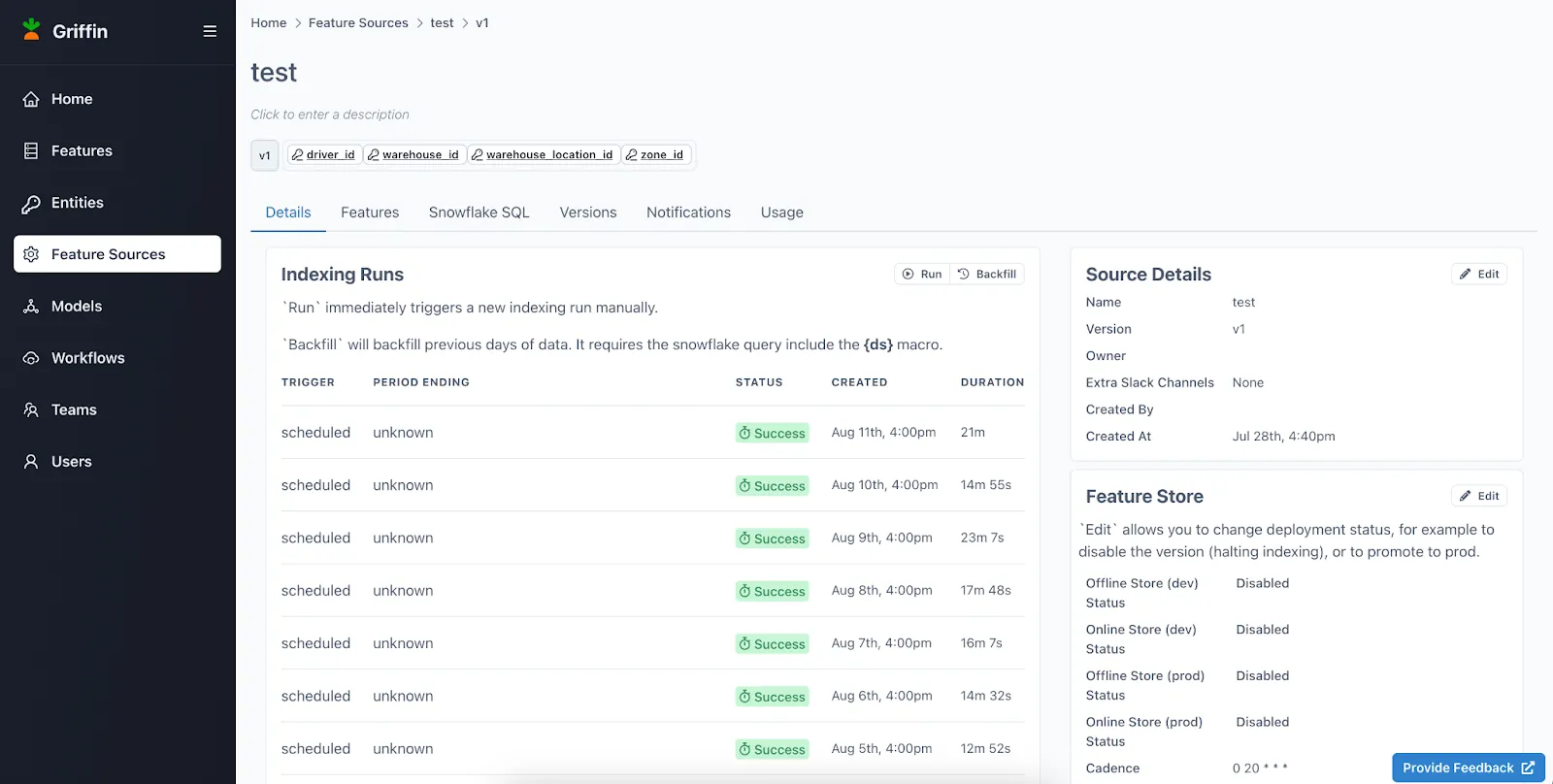 Griffin 2.0 ML serving platform