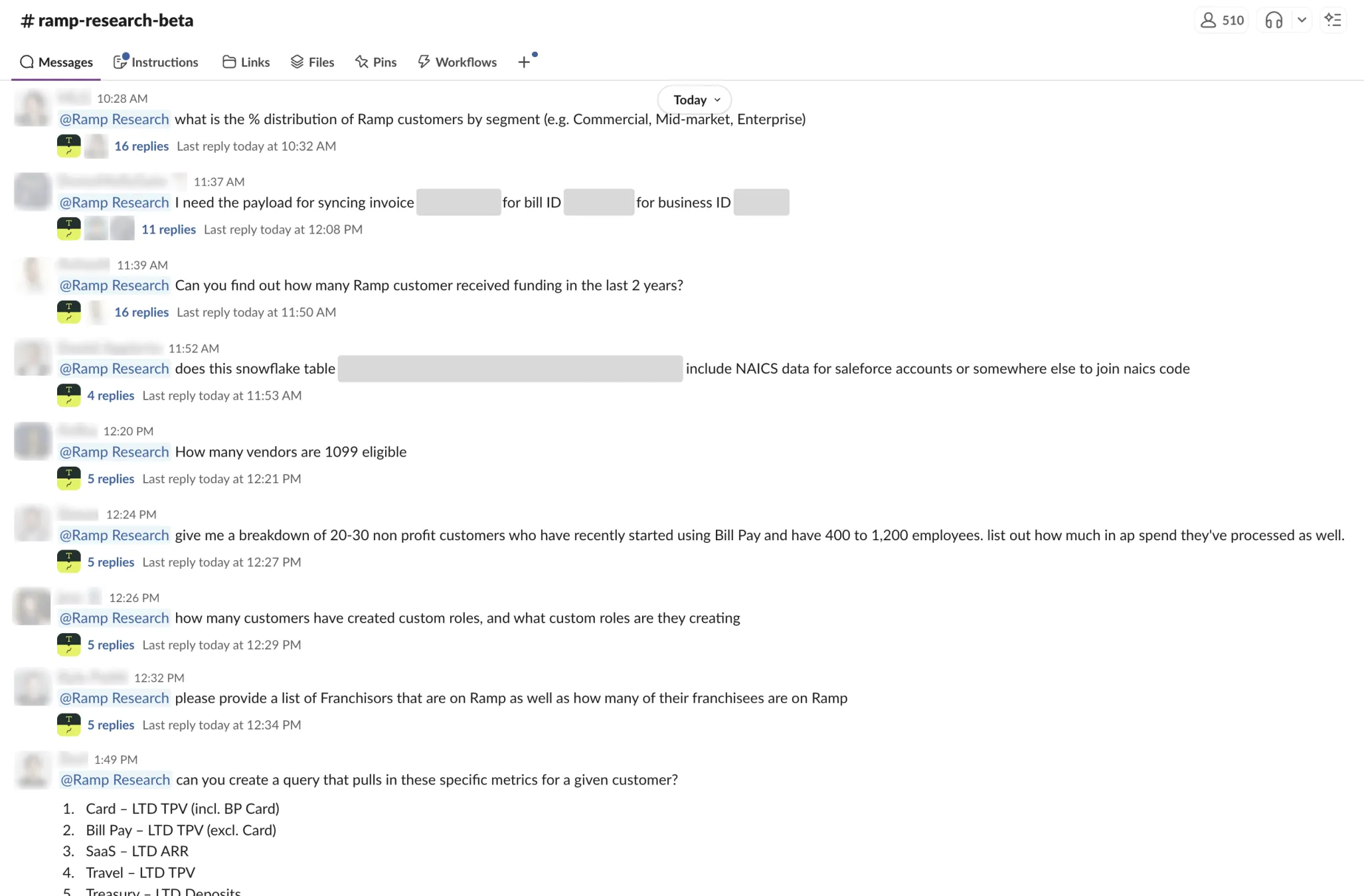 Ramp Research Slack channel
